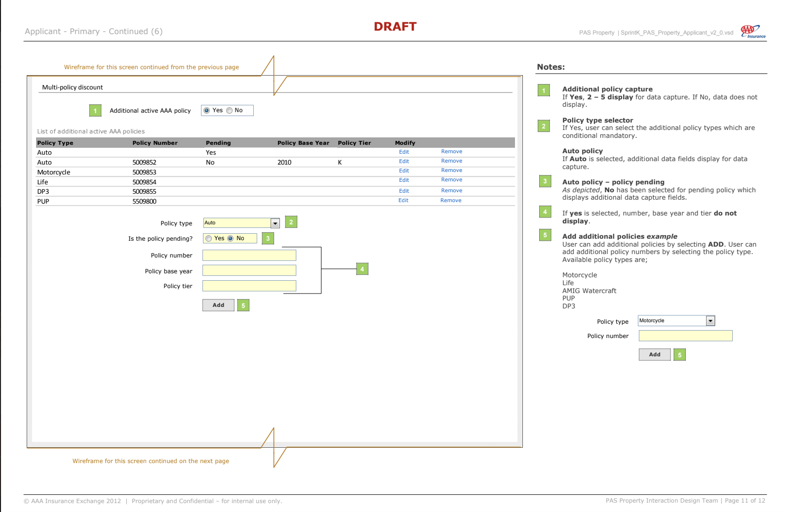 AAA Applicant Wireframe PAS Property Insurance AAA Applicant Wireframe PAS Property Insurance